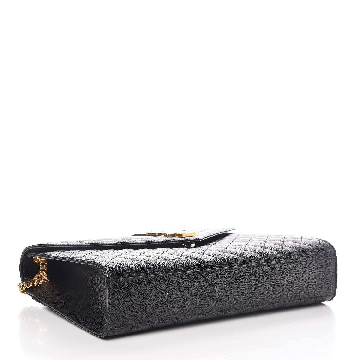 Saint Laurent Grain De Poudre Textured Mixed Matelasse Large Triquilt Monogram Satchel Black 4 of 11