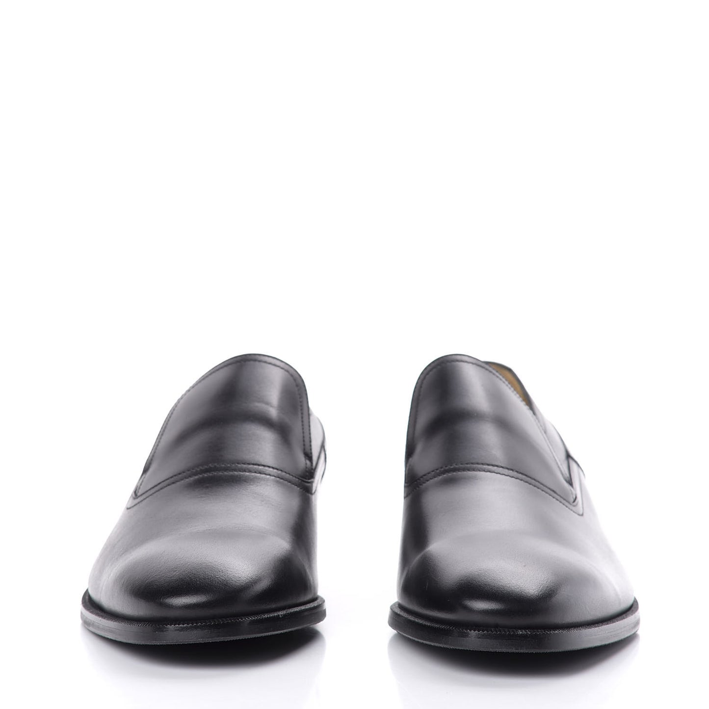 Calfskin Mens Classic Logo Loafers 7 Black