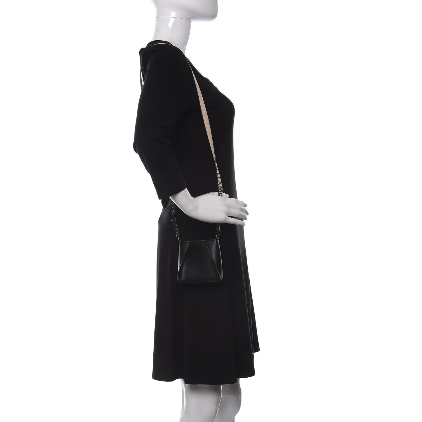 Eco Alter Nappa Perforated Logo Micro Crossbody Bag Black