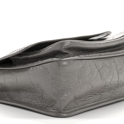 Saint Laurent Crinkled Calfskin Matelasse Monogram Medium Niki Chain Satchel Fog 9 of 14
