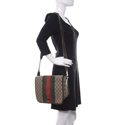 Gucci GG Plus Monogram Web Medium Flap Messenger Beige Dark Brown 2 of 18