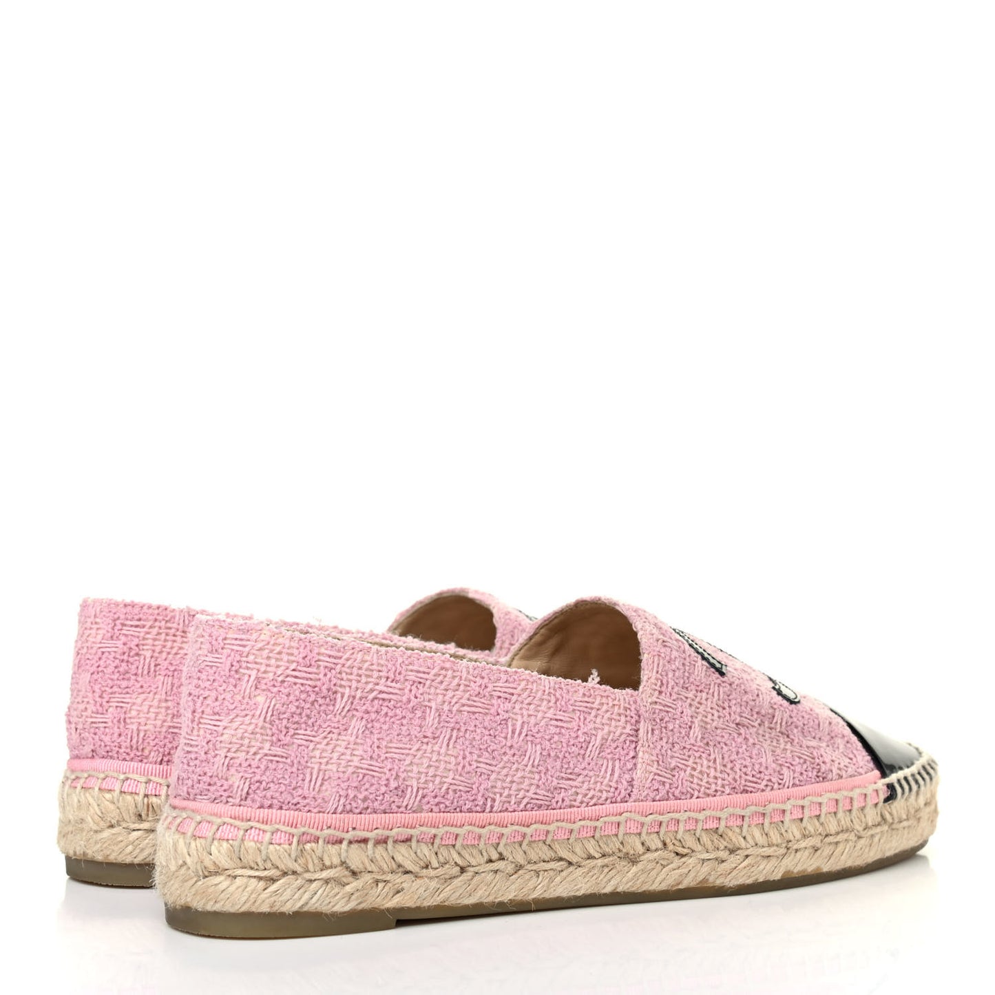Tweed Patent CC Espadrilles 38 Pink Black