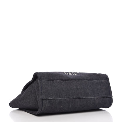 Chanel Denim Small Deauville Tote Dark Blue 4 of 10