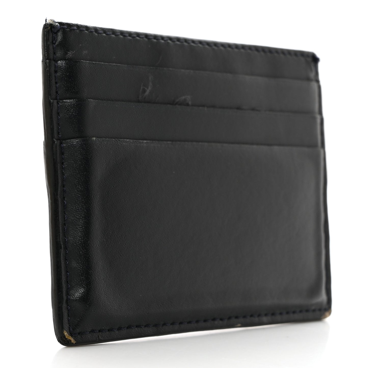 Vitello Stripe FF Card Holder Navy Multicolor