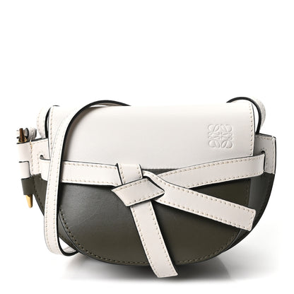 Loewe Calfskin Mini Gate Crossbody Bag Khaki Green Soft White 1 of 10