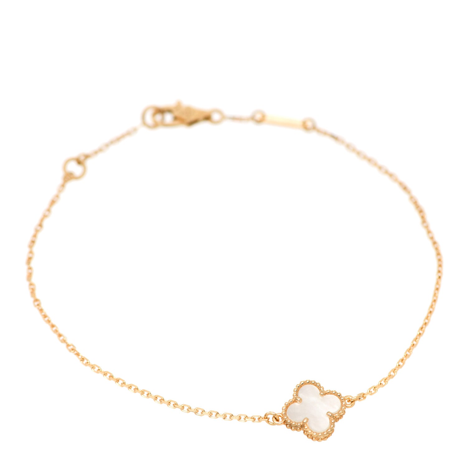 Van Cleef & Arpels 18K Yellow Gold Mother of Pearl Sweet Alhambra Bracelet 1 of 5