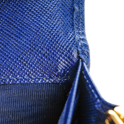 Prada Saffiano Studded Continental Flap Wallet Bleuette 8 of 8