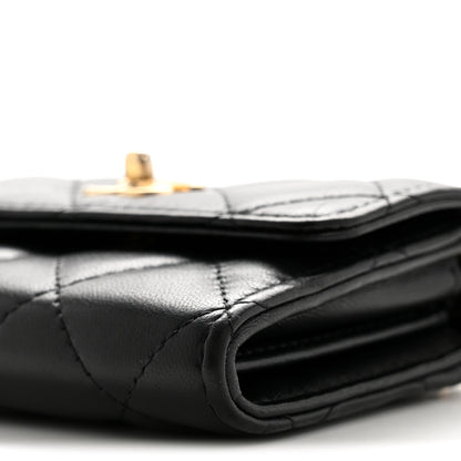 Chanel Lambskin Quilted Pearl Crush Clutch With Chain Black 11 of 14