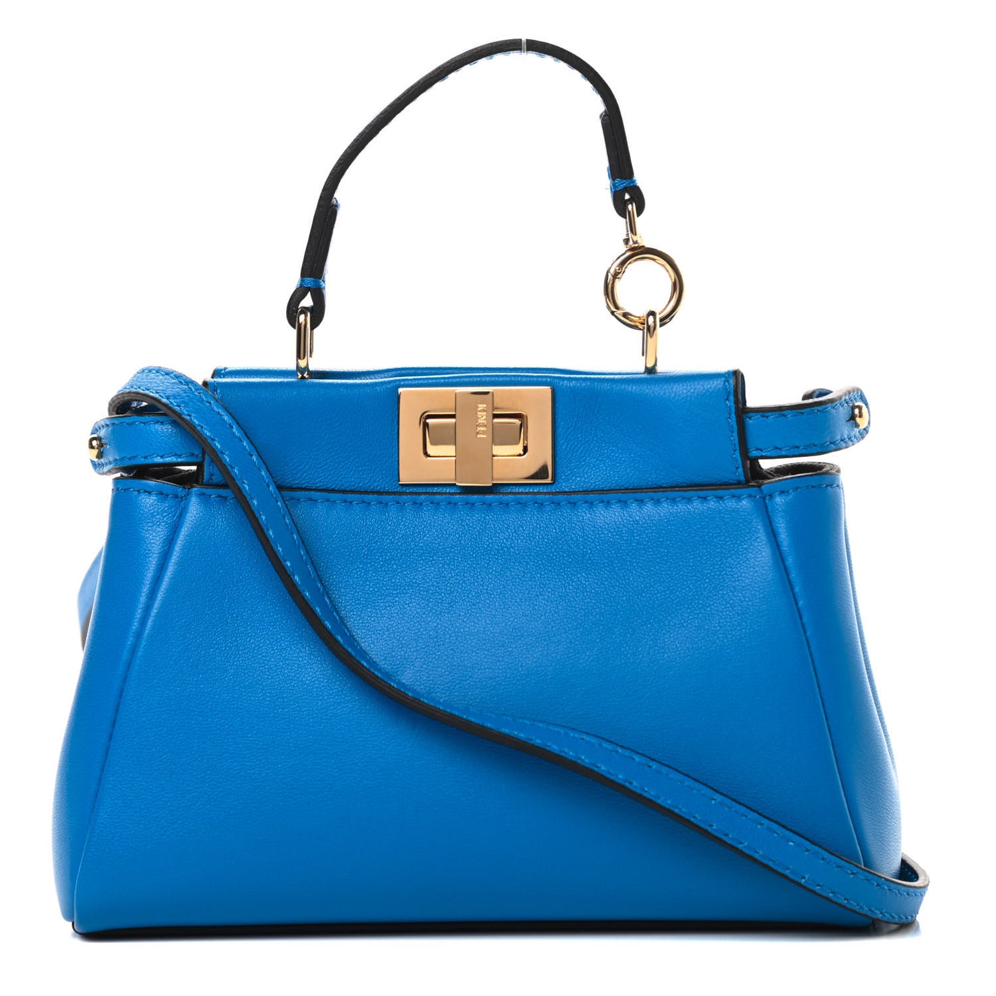 Shiny Nappa Micro Peekaboo Iconic Satchel Blue Royal