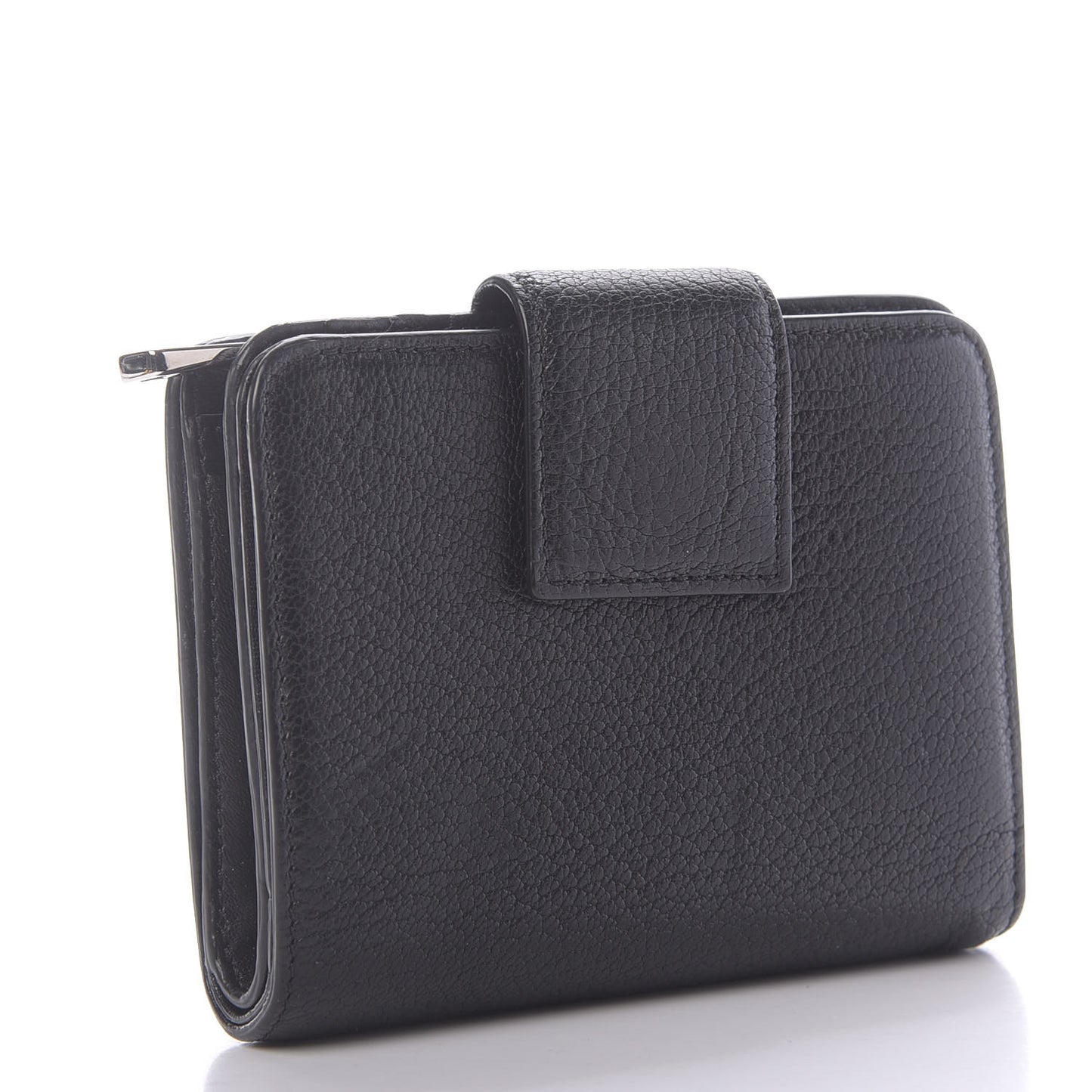 Sugar Goatskin Compact Wallet Black