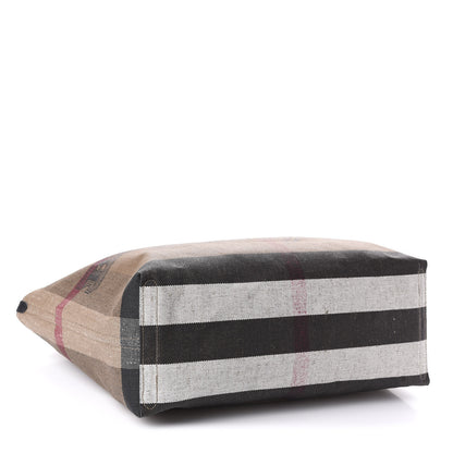 Burberry Coated Canvas Mega Check Medium Doodle Tote Black 4 of 9
