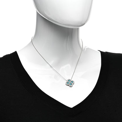 Harry Winston Platinum Diamond Turquoise Full Loop Pendant Necklace 2 of 4