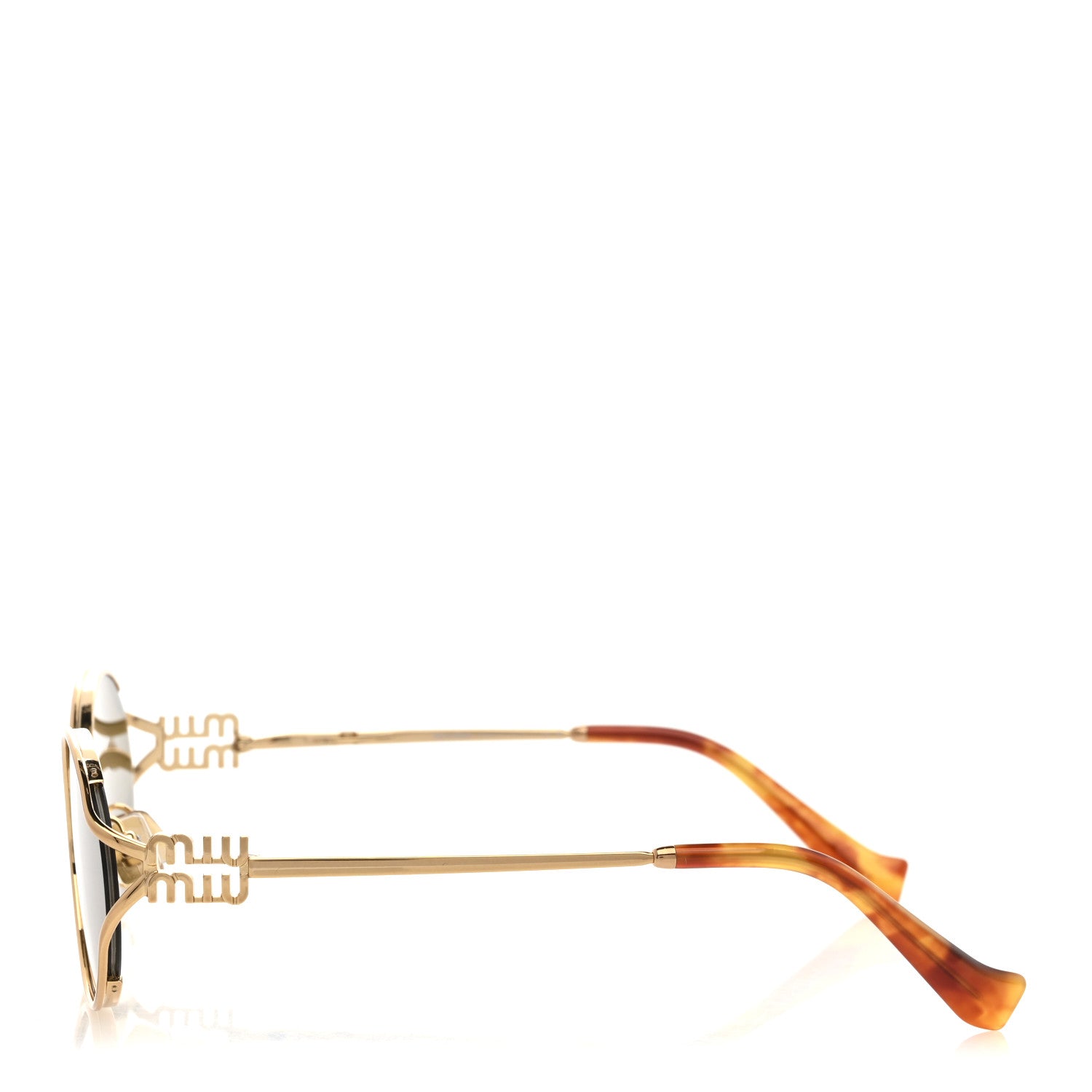 Miu Miu Metal Oval Sunglasses SMU52Y Black Gold 3 of 8
