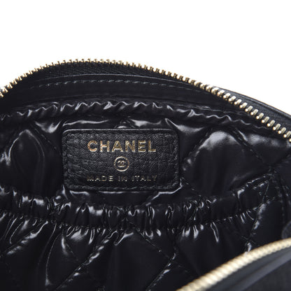 Chanel Grained Calfskin Quilted Small Curvy Pouch Cosmetic Case Black 6 of 8