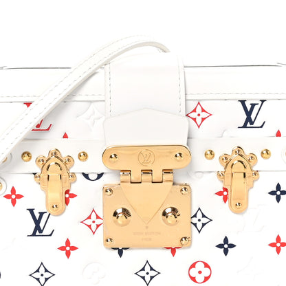 Louis Vuitton Lambskin Embossed Monogram Petite Malle Red White Blue 7 of 9