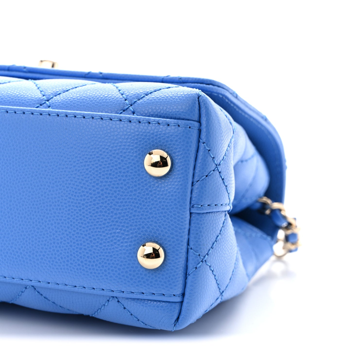Caviar Quilted Extra Mini Coco Handle Flap Blue