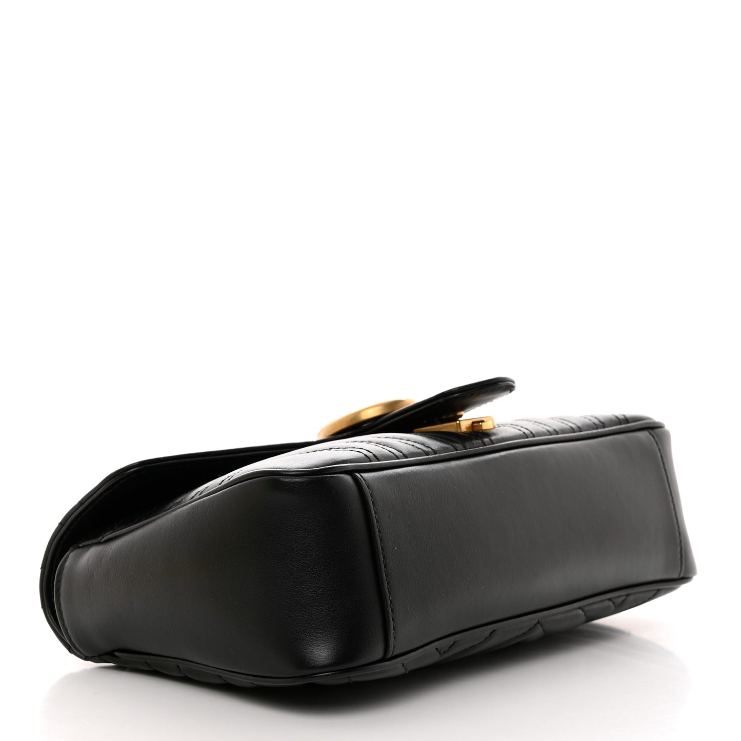 Calfskin Matelasse Small GG Marmont Shoulder Bag Black