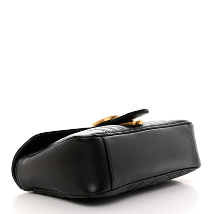 Gucci Calfskin Matelasse Small GG Marmont Shoulder Bag Black 4 of 10