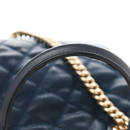 Chanel Iridescent Caviar Quilted Globe Trotter Shopping Tote Navy Blue 17 of 25