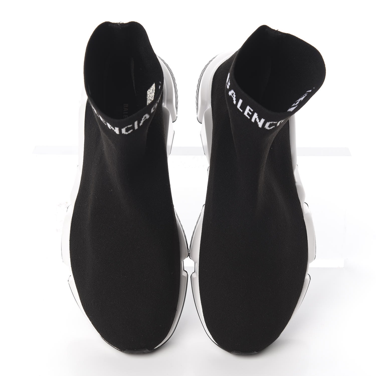 Balenciaga Neoprene Knit Mens Hi Speed Sneakers 41 Black White 5 of 9