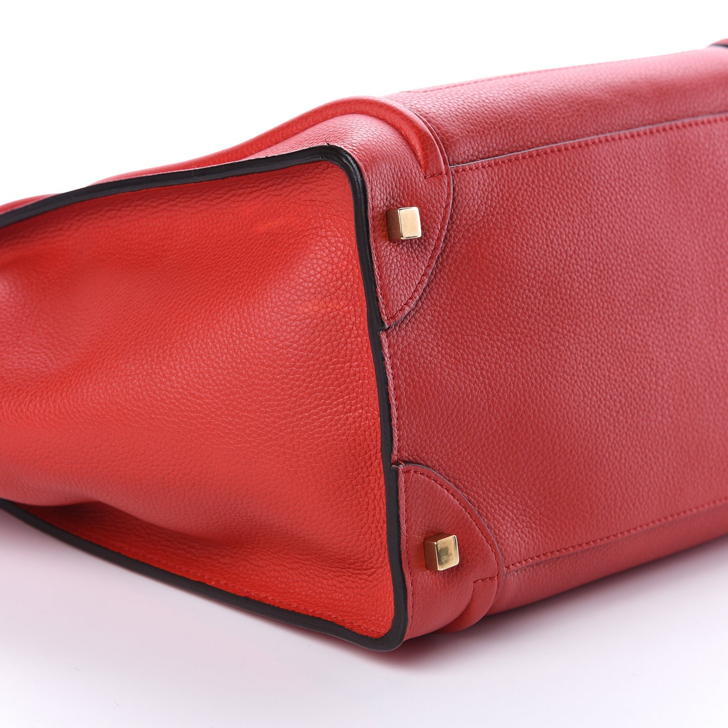 Drummed Calfskin Mini Luggage Coquelicot