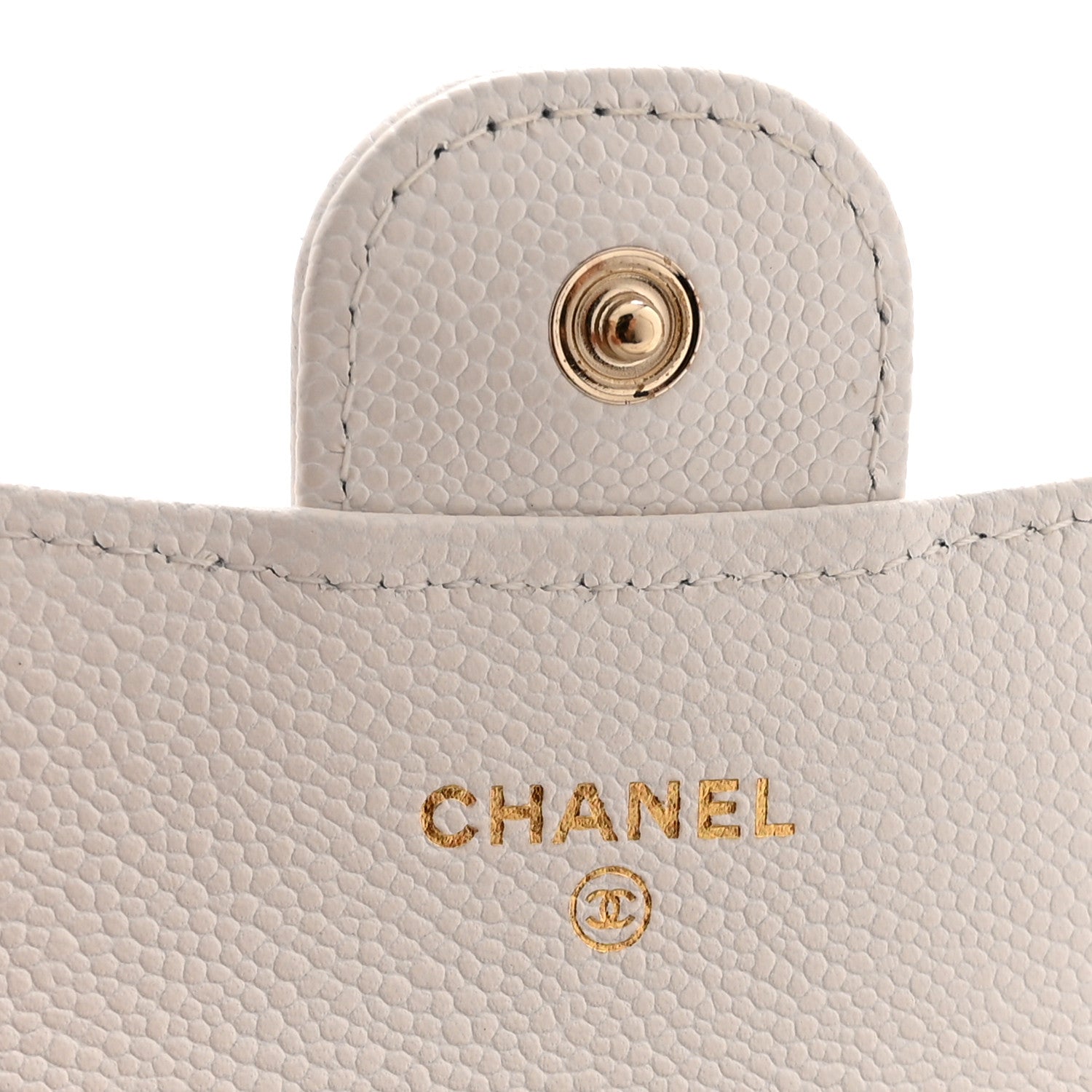 Chanel Caviar Quilted Flap Card Holder Wallet White 6 of 11