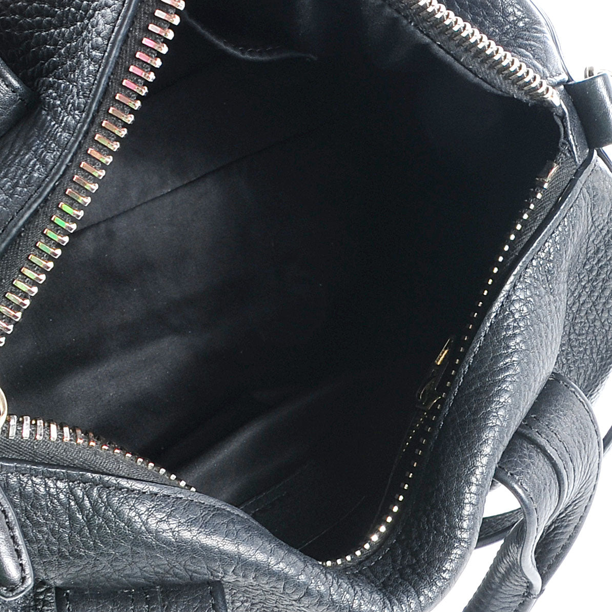 Pebbled Leather Rocco Duffel Black Pale Gold Hardware