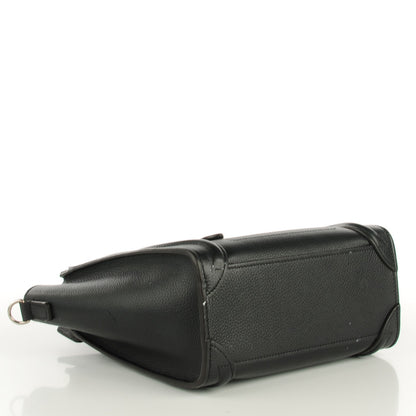 Celine Drummed Calfskin Nano Luggage Black 4 of 8