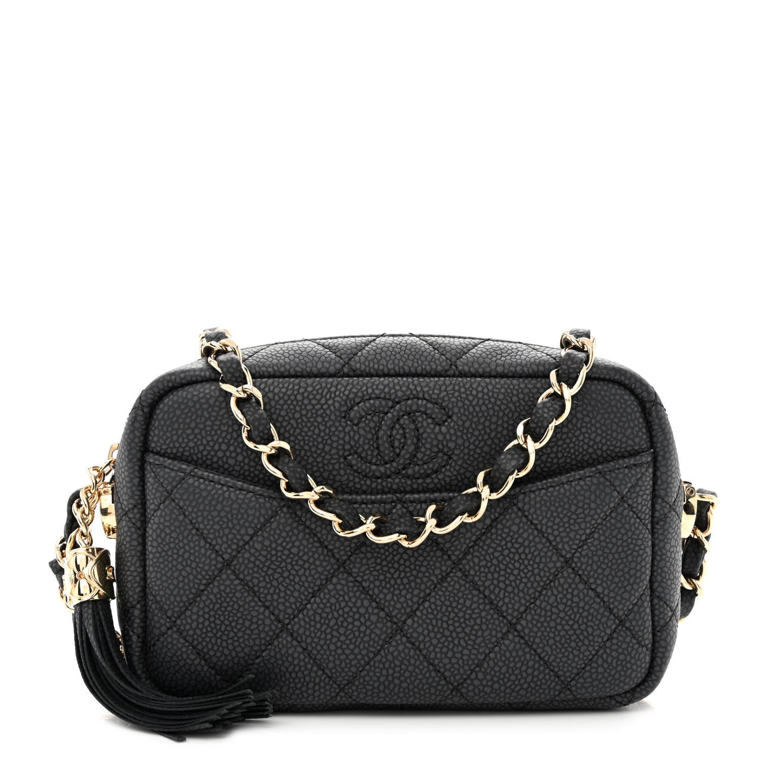 Chanel Iridescent Caviar Quilted Mini Coco Tassel Camera Case Black 1 of 11