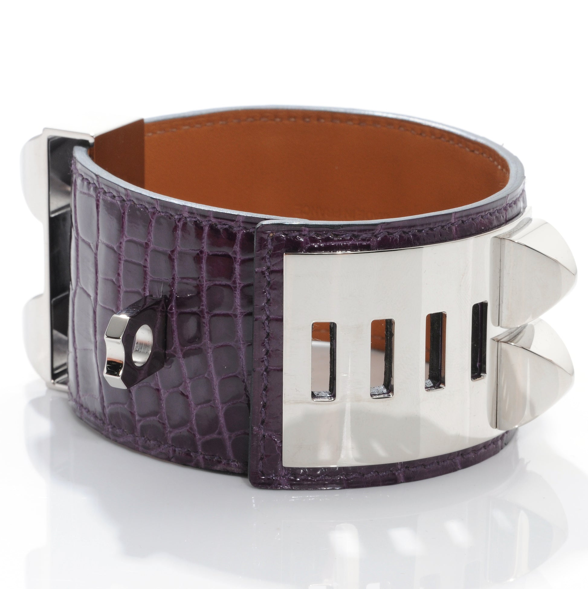Hermes Alligator Collier De Chien CDC Bracelet Small Amethyst 7 of 9