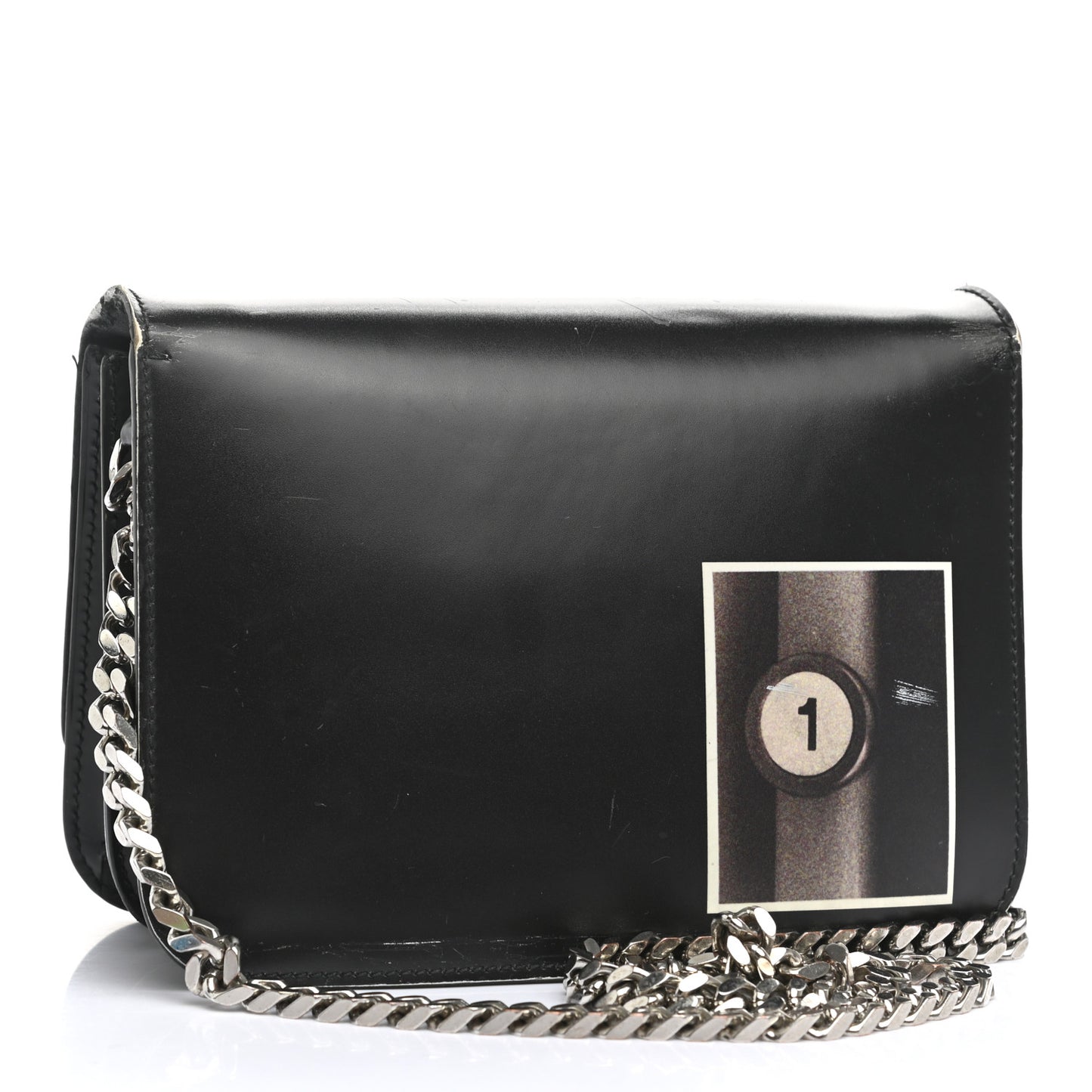 Calfskin Montage Print Small TB Bag Black