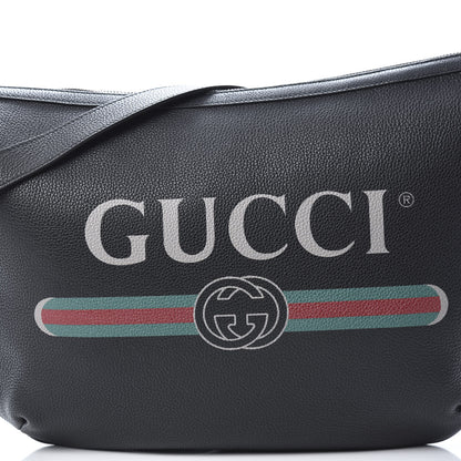Gucci Grained Calfskin Logo Half Moon Hobo Black 8 of 11