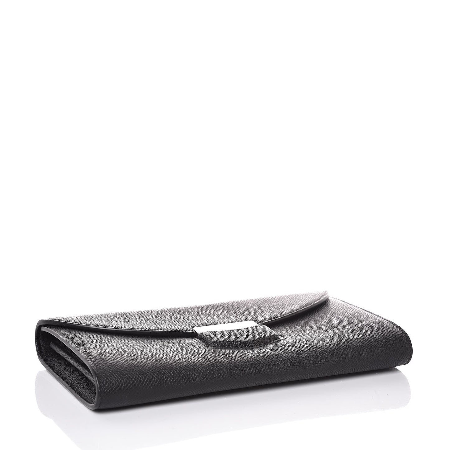 Grained Calfskin Large Trotteur Multifunction Flap Wallet Black