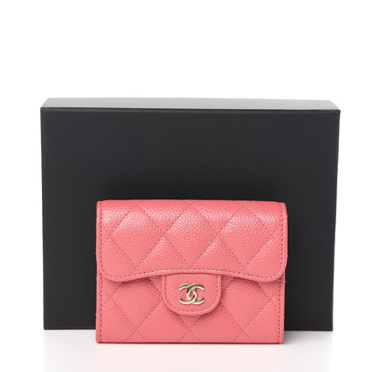 Chanel Iridescent Caviar Quilted Flap Card Holder Wallet Pink 8 of 8