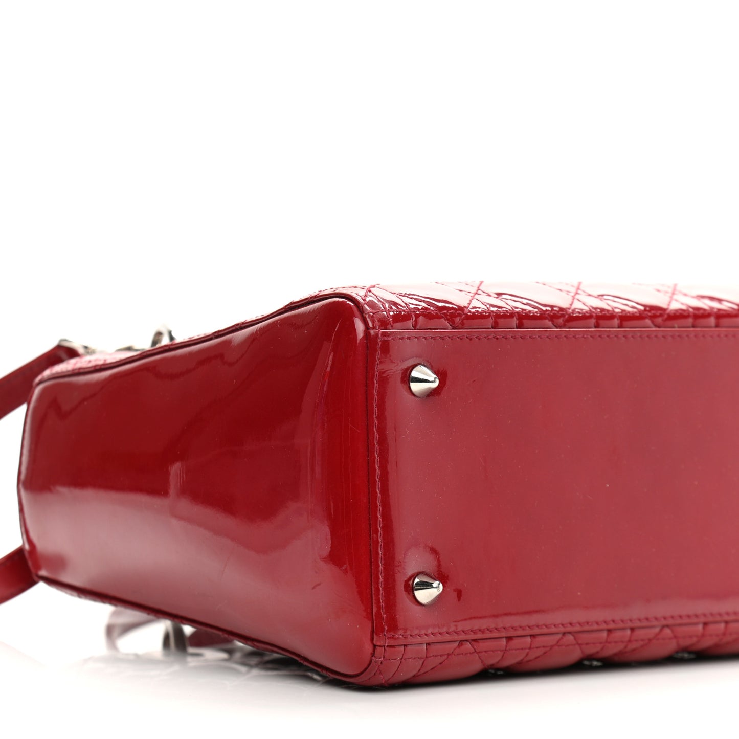 Patent Cannage Medium Lady Dior Red