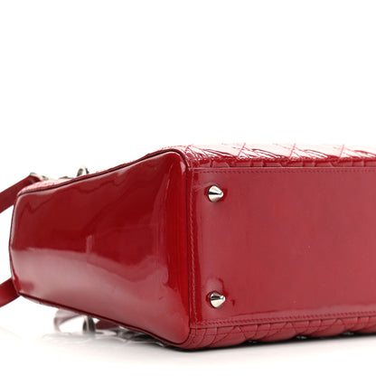 Christian Dior Patent Cannage Medium Lady Dior Red 9 of 10
