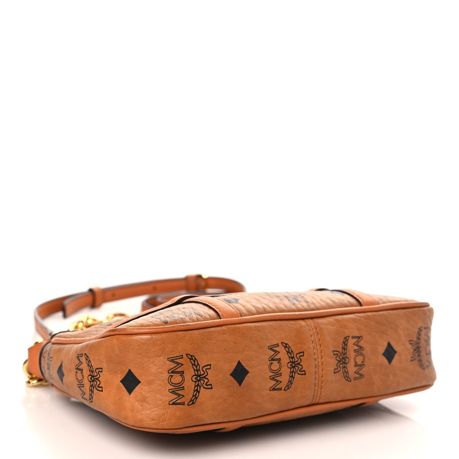 MCM Visetos Nappa Mini Delmy Chain Shoulder Bag Cognac 4 of 9