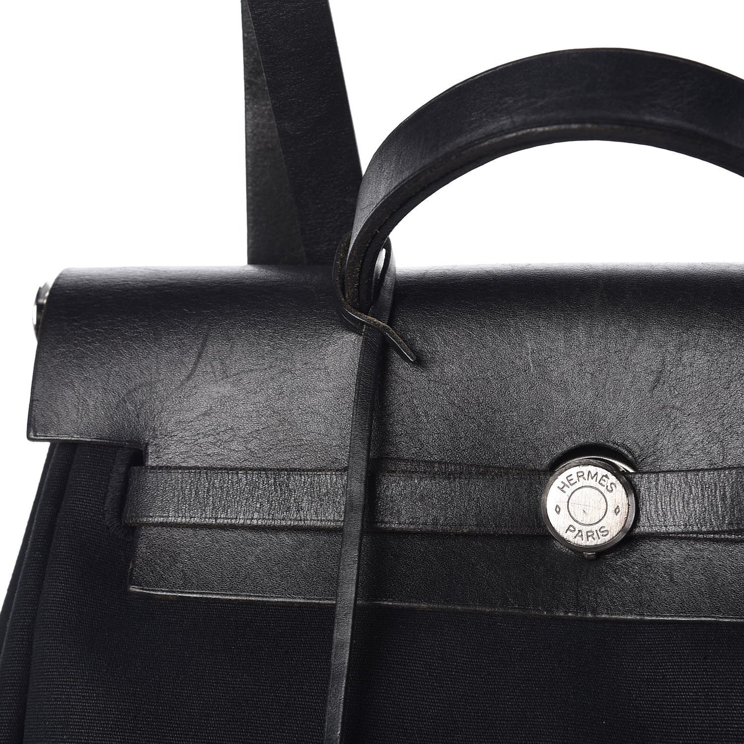 Toile Vache Calfskin Herbag 30 PM Backpack Black