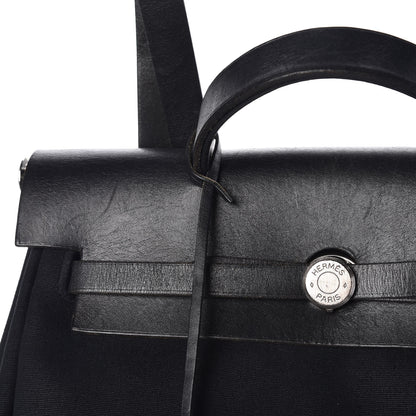 Hermes Toile Vache Calfskin Herbag 30 PM Backpack Black 10 of 15
