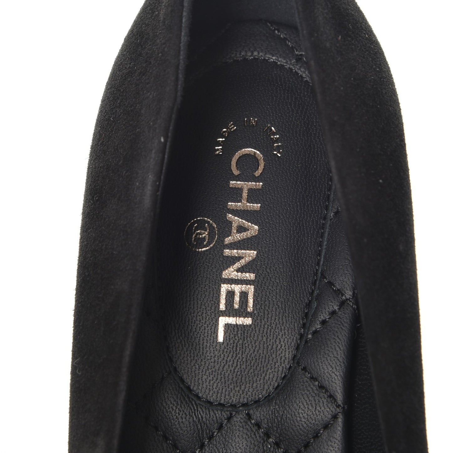 Suede Calfskin CC Pumps 36 Black