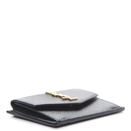 Saint Laurent Grain De Poudre Uptown Monogram Card Case Black 4 of 8