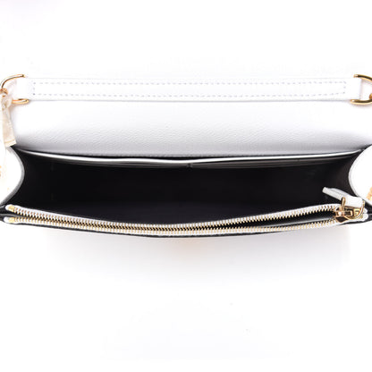 Fendi Vitello Cruise F is Fendi FF 1974 Embossed Medium Envelope Wallet On Chain Optical White Maya Black 5 of 10