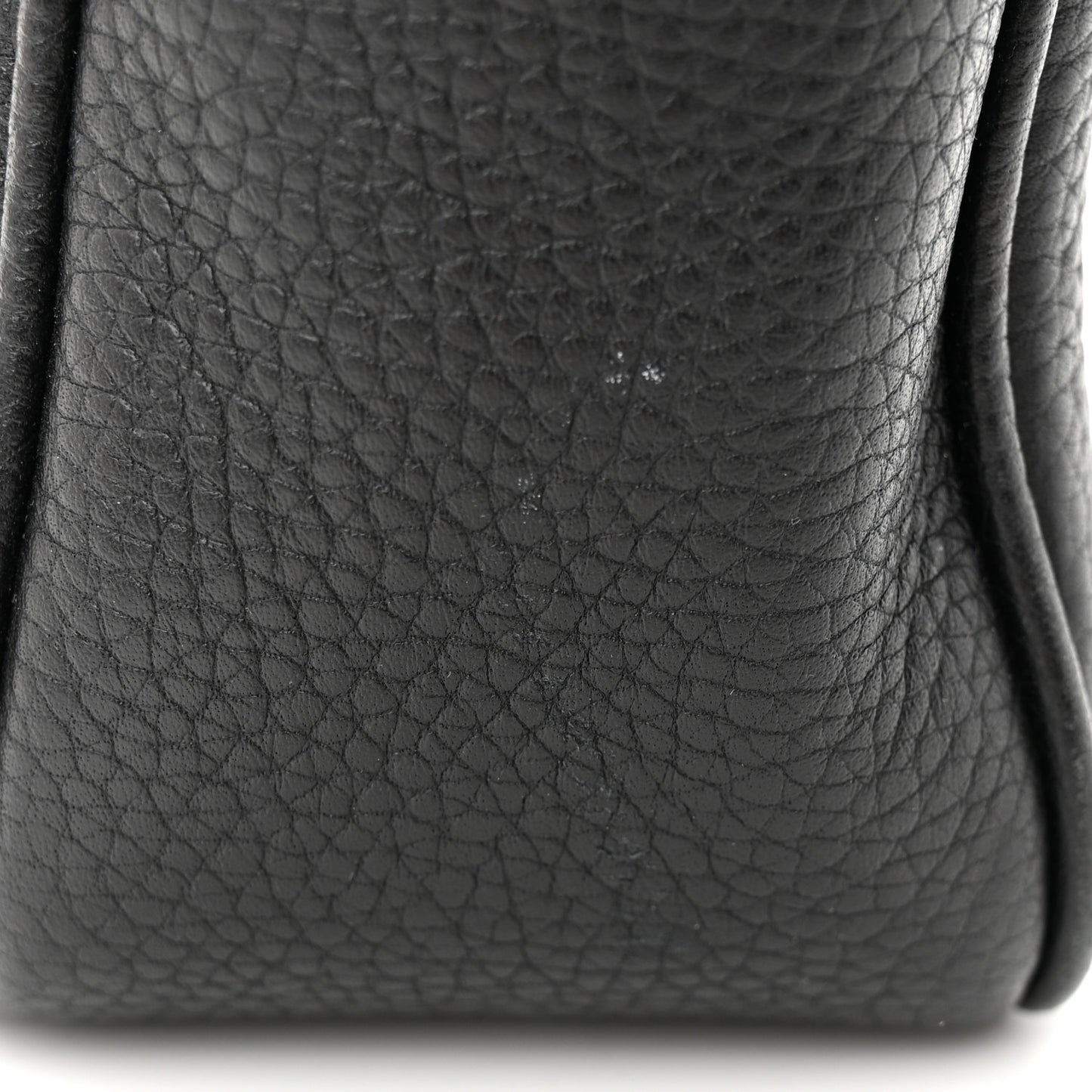 Pebbled Calfskin Small Soho Disco Bag Black