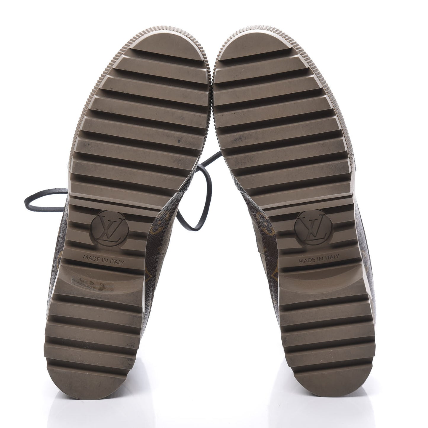 Suede Calfskin Monogram Laureate Platform Desert Boots 39 Beige