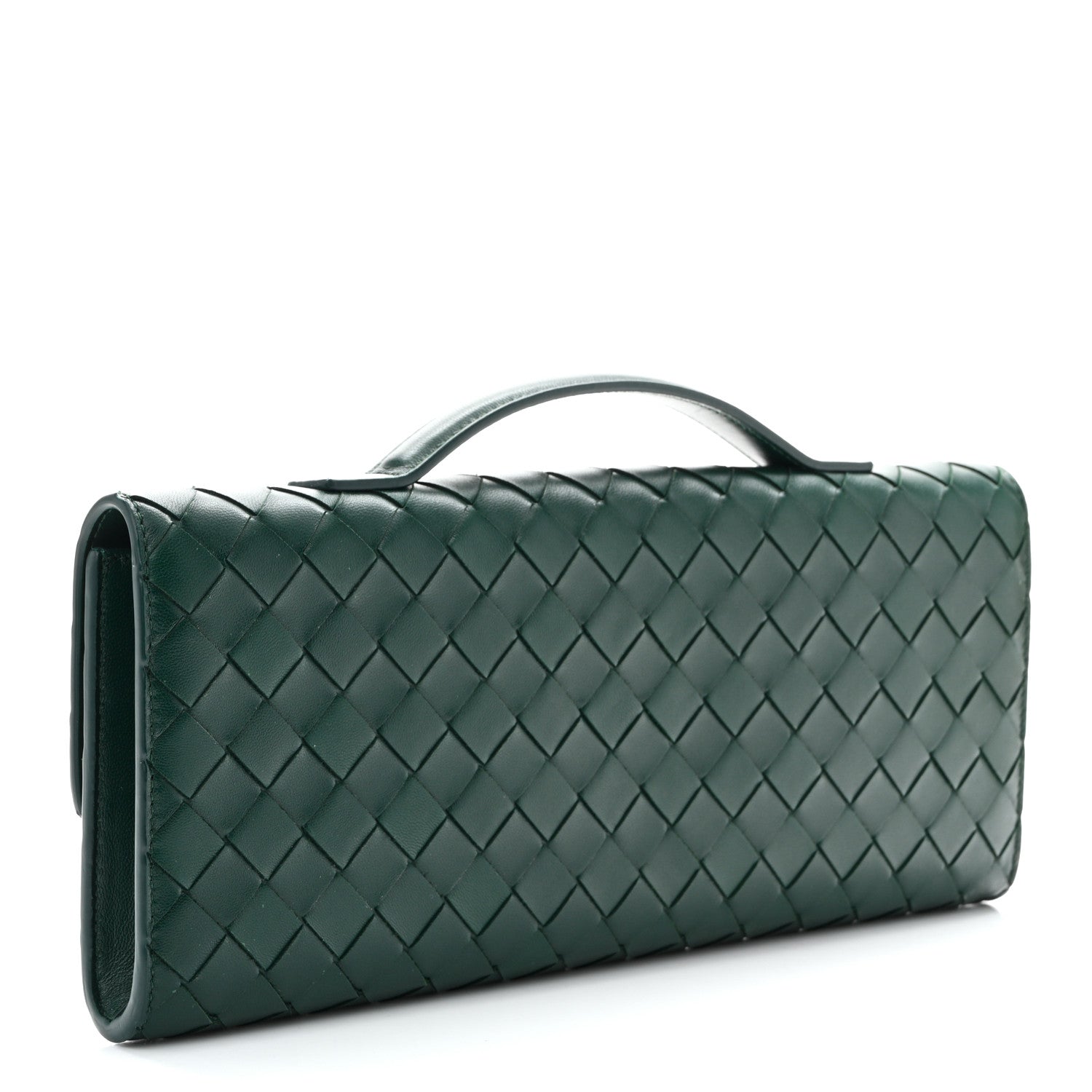 Bottega Veneta Nappa Intrecciato Long Andiamo Top Handle Clutch Emerald Green 3 of 7