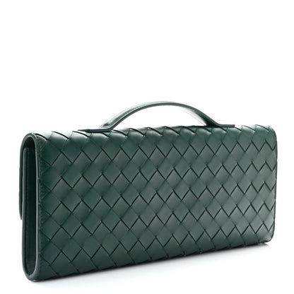 Bottega Veneta Nappa Intrecciato Long Andiamo Top Handle Clutch Emerald Green 3 of 7