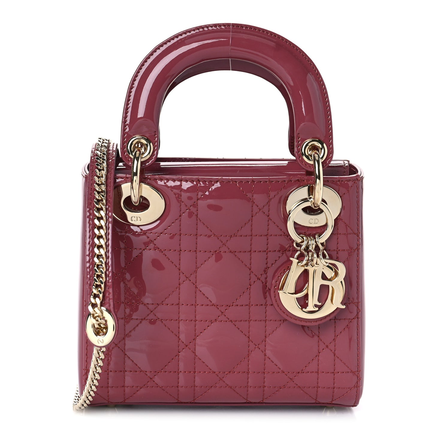 Patent Cannage Mini Lady Dior Pink