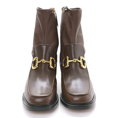 Gucci Quentin Nappa Stretch Granada Kid Horsebit 55mm Ankle Boots 39.5 Brown Sugar 2 of 8