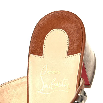 Christian Louboutin Calfskin Studded Tina Goes Mad 55 Slide Sandals 37 Cuoio 8 of 11