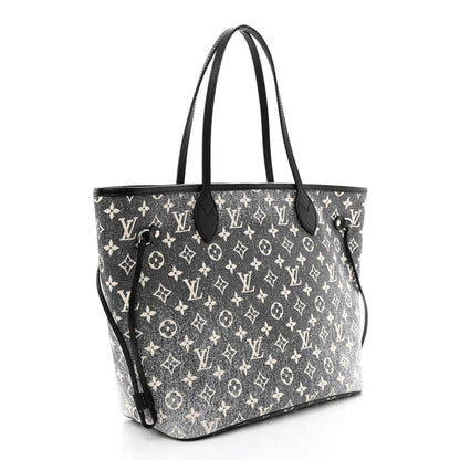 Louis Vuitton Denim Monogram Jacquard Neverfull MM Grey 4 of 12